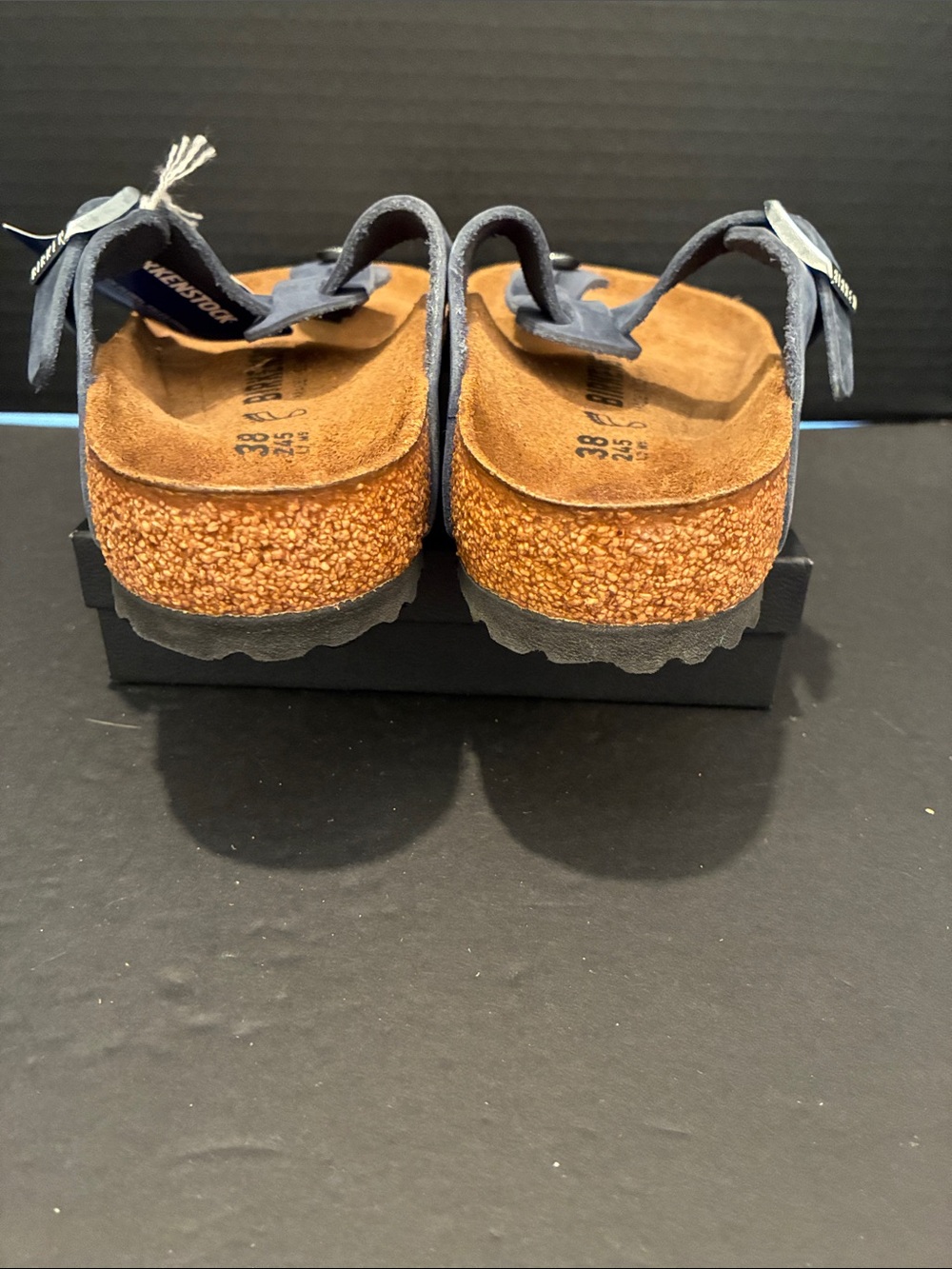 Birkenstock Women's Braided Gizeh Sandals in Navy Blue Suede Strapping. NWT - Picture 6 of 8